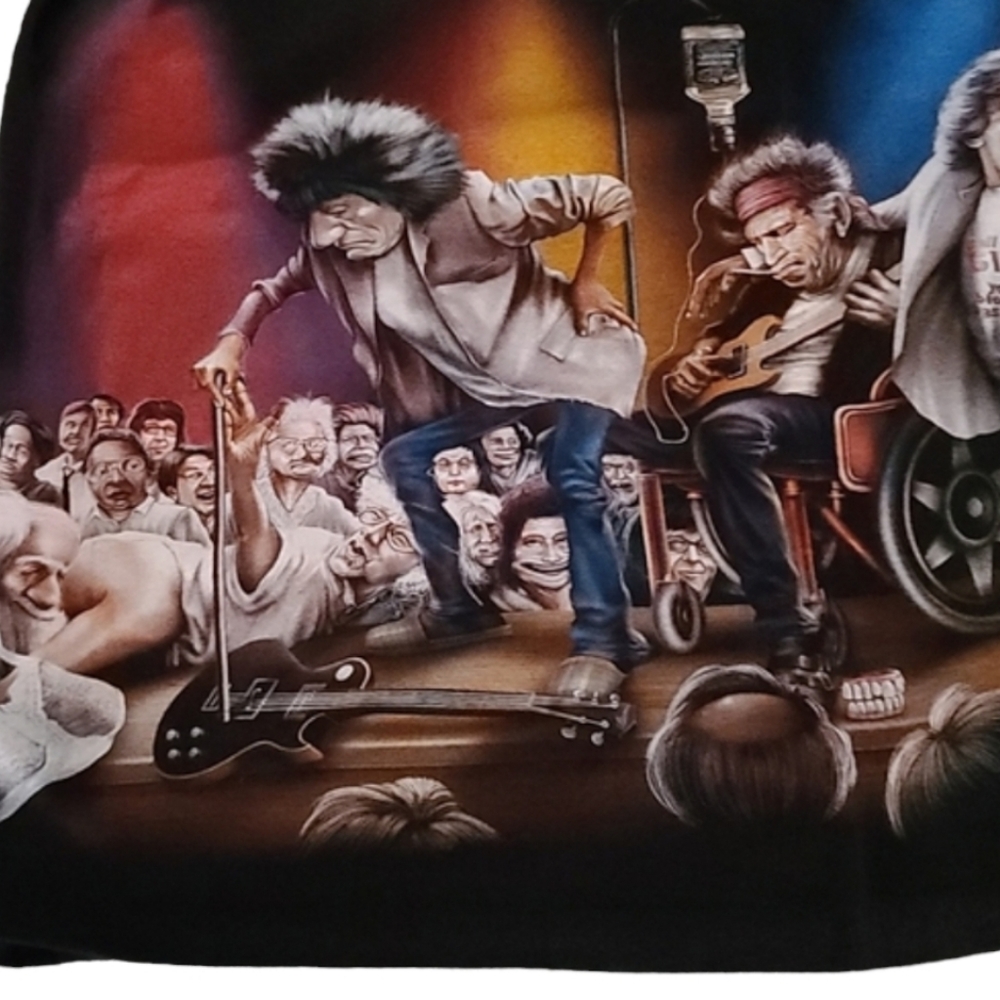 VINTAGE ROLLING STONES Airbrushed Rock Band Graphic Tee Shirt L SUPER RARE - Picture 15 of 16
